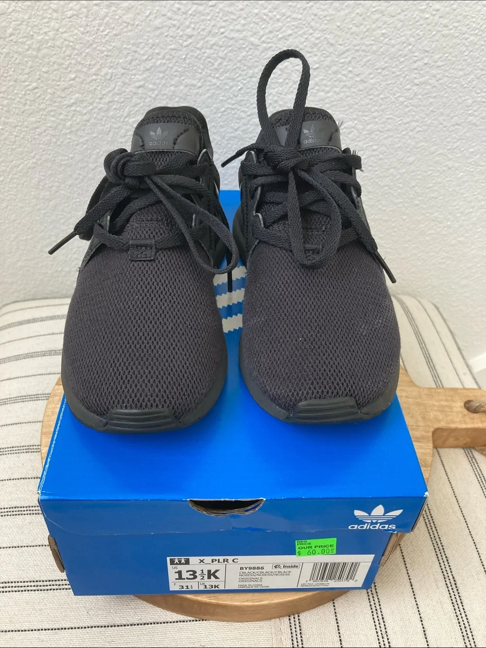 SALE! 50% Off adidas Kids X_PLR C Black Mesh Lace-Up Sneakers Size 13.5